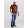 Starr Mens Western Printed Short Sleeve Polo Shirt Brown - SWPRTPSS3578