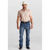 Starr Mens Western Printed Short Sleeve Polo Shirt Ivory - SWPRTPSS2187