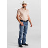 Starr Mens Western Printed Short Sleeve Polo Shirt Ivory - SWPRTPSS2187