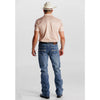 Starr Mens Western Printed Short Sleeve Polo Shirt Ivory - SWPRTPSS2187