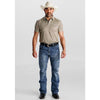 Starr Mens Western Printed Short Sleeve Polo Shirt Mint/Brown - SWPRTPSS3584