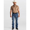 Starr Mens Western Printed Short Sleeve Polo Shirt Olive/Rust - SWPRTPSS3586