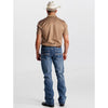 Starr Mens Western Printed Short Sleeve Polo Shirt Olive/Rust - SWPRTPSS3586