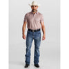 Starr Mens Western Printed Short Sleeve Polo Shirt Pink/Navy - SWPRTPSS3594