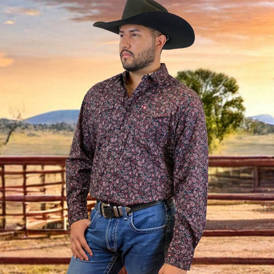 Starr Mens Western Snap Long Sleeve Shirt 