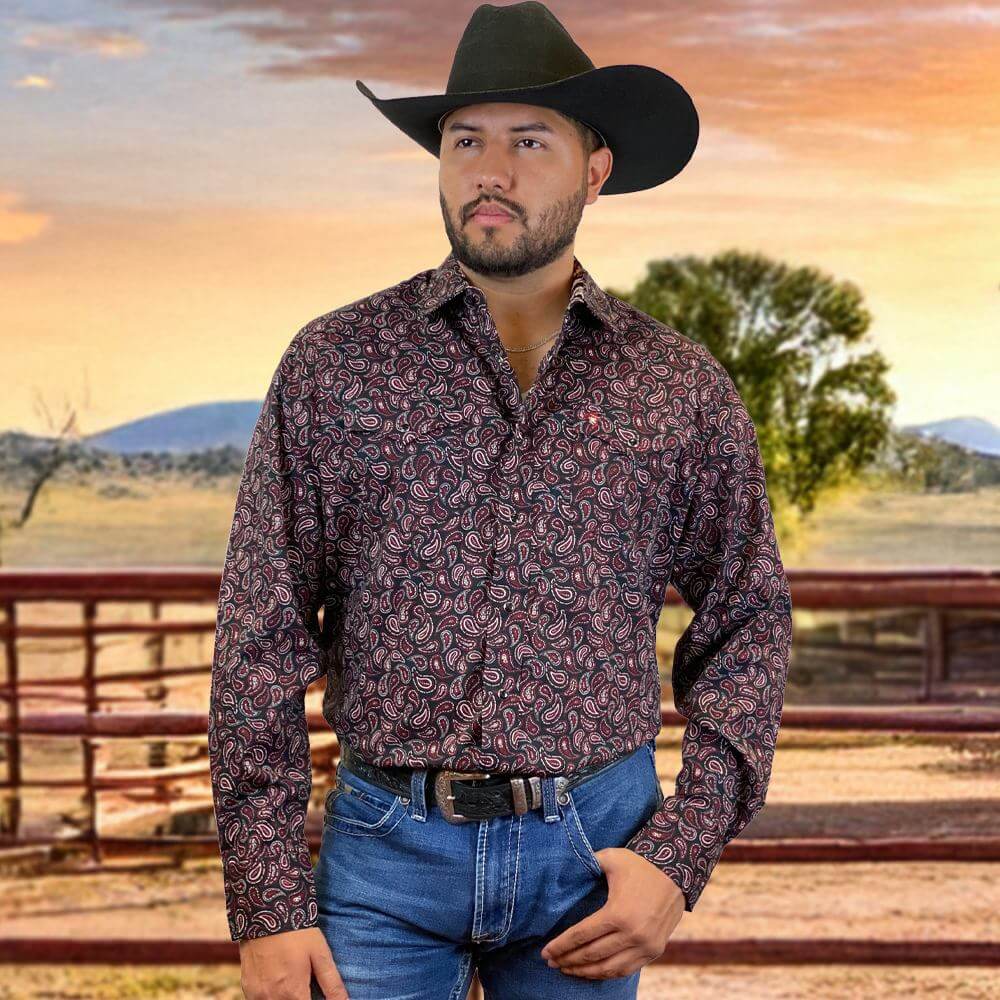 Starr Mens Western Snap Long Sleeve Shirt 