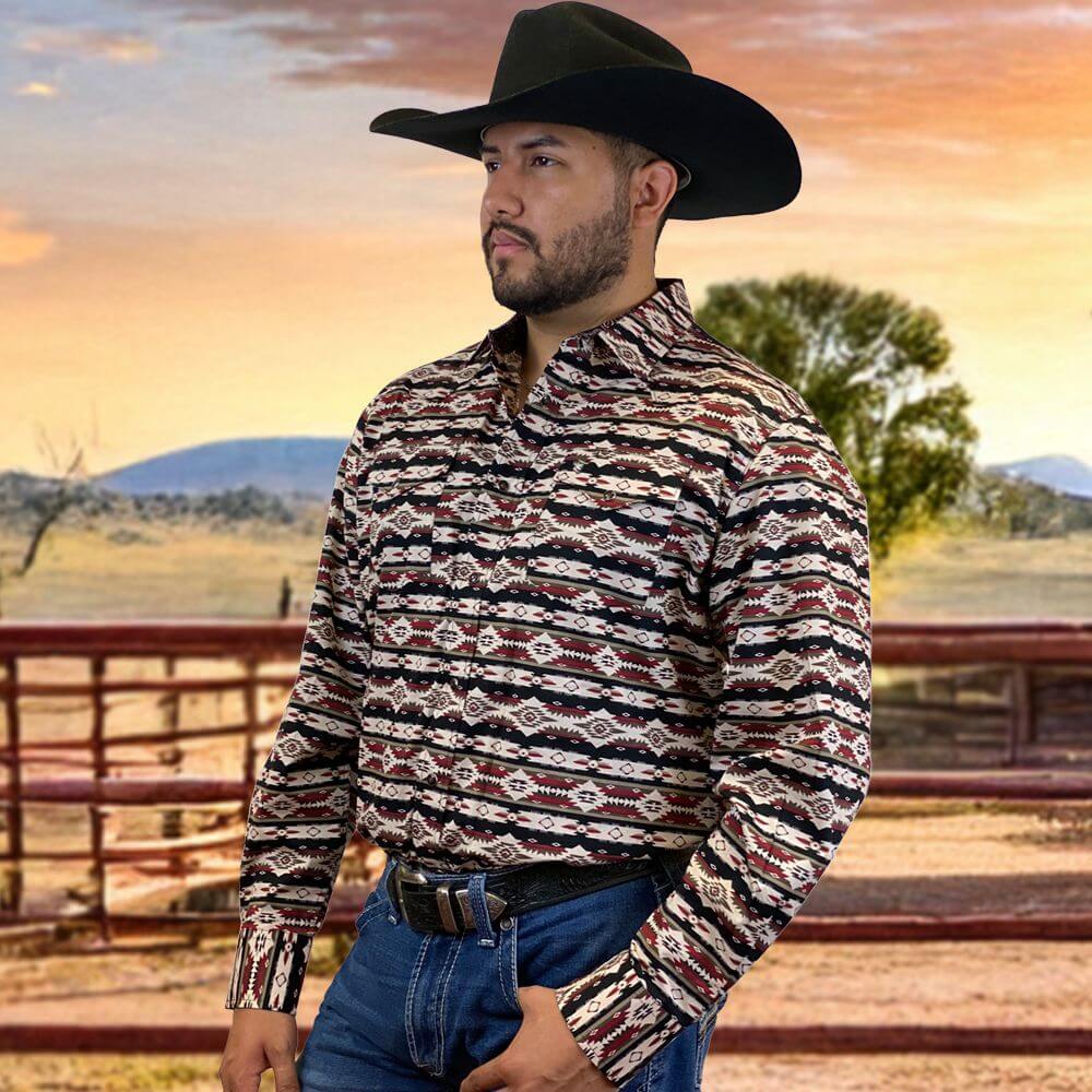 Starr Mens Western Snap Long Sleeve Shirt