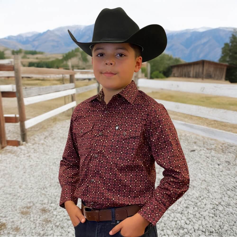 Starr Western Wear Boys Long Sleeve Shirt - SWBPTSLS-373