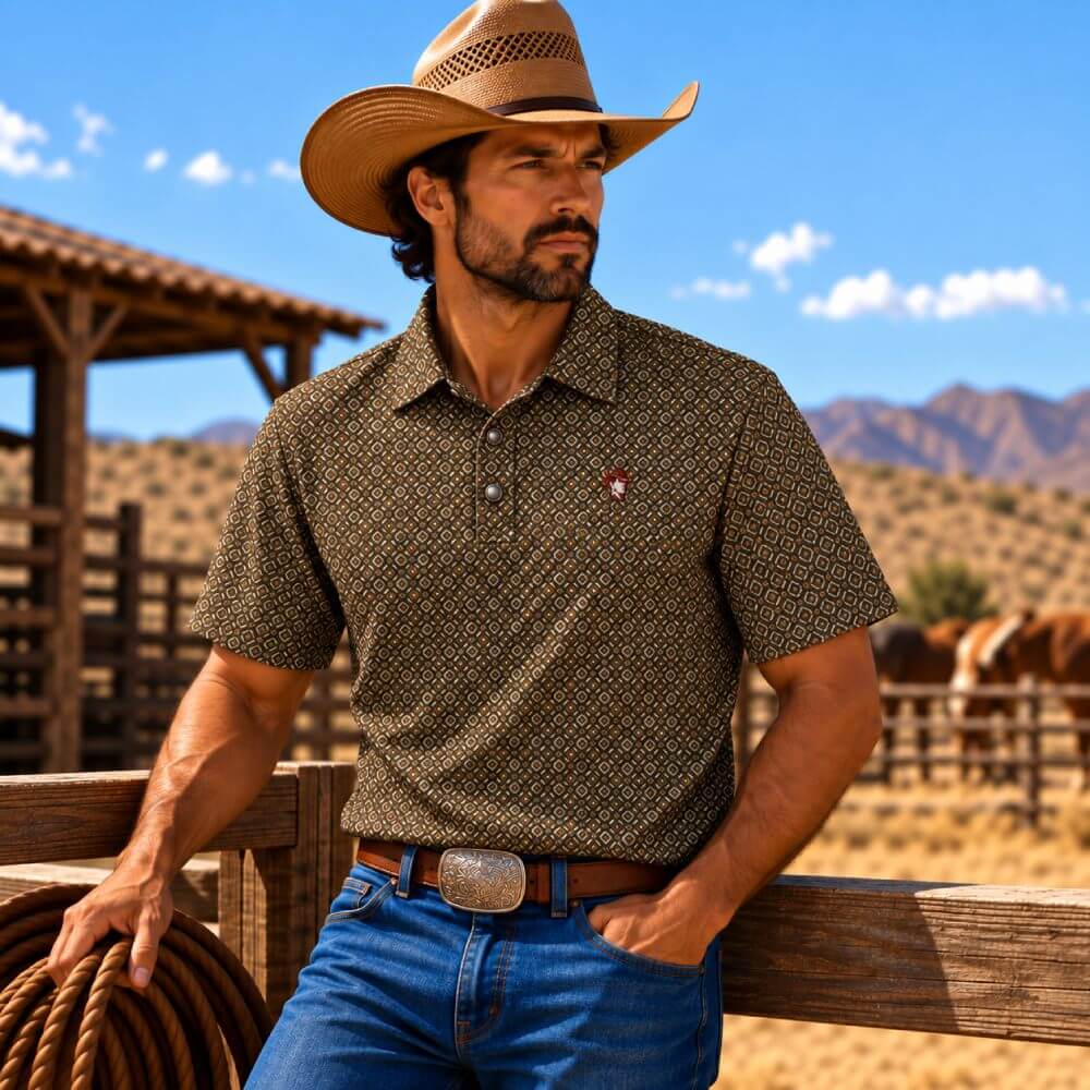 Starr Western Wear Mens Short Sleeve Polo - SWPRTPSS3803