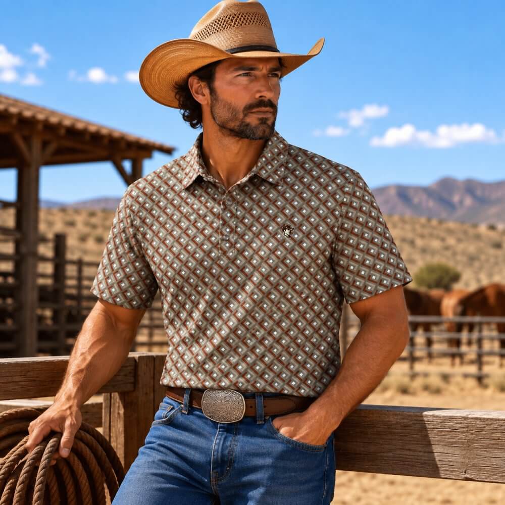 Starr Western Wear Mens Short Sleeve Polo Shirt - SWPRTPSS4141