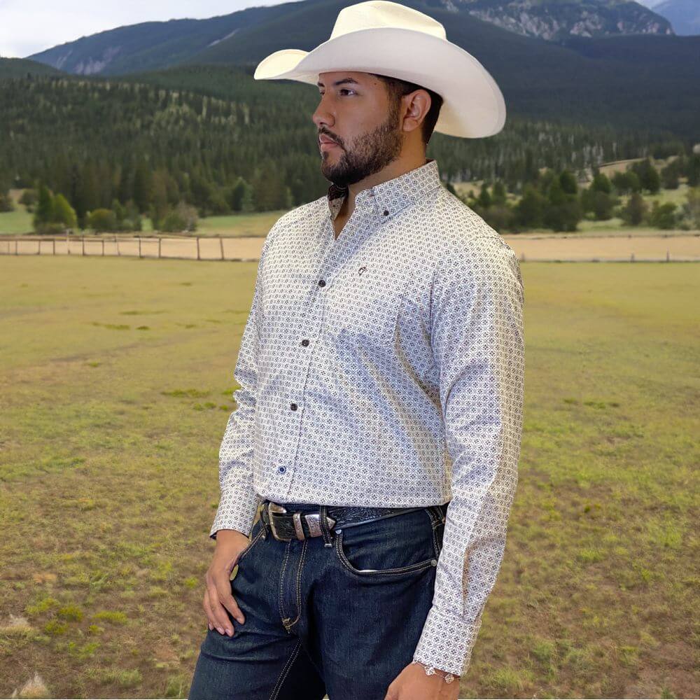 Starr Wstrn Wear Mens Ls Shirt - SWPTBLS-377