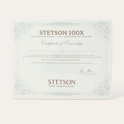 Stetson Mens 100X Golden Eagle 160th Edition Felt Hat Black