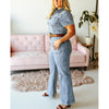 Sugar & Lace Womens Stone Wash Denim Jumpsuit