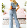 Sugar & Lace Womens Stone Wash Denim Jumpsuit