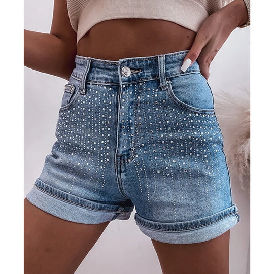 Sugar Lace Womens Ashleigh Rhinestone Denim Shorts