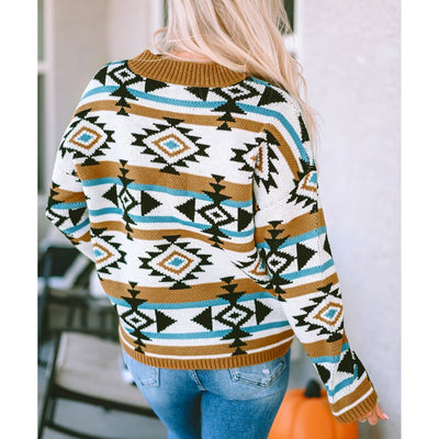 Sugar & Lace Womens Aztec Striped Sweater