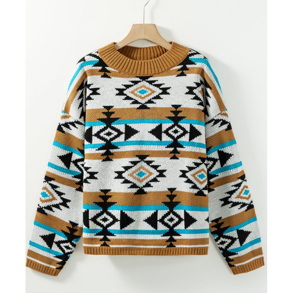 Sugar & Lace Womens Aztec Striped Sweater