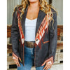 Sugar & Lace Womens Aztec printed Suede Lapel Blazer Black - SLJO376-BLK