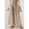 Sugar & Lace Womens Beige Wide Leg Casual Pants