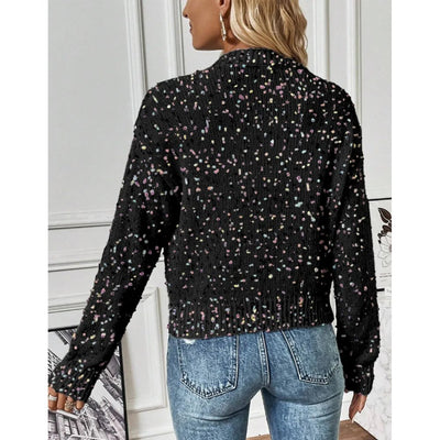 Sugar & Lace Womens Black Confetti Cardigan