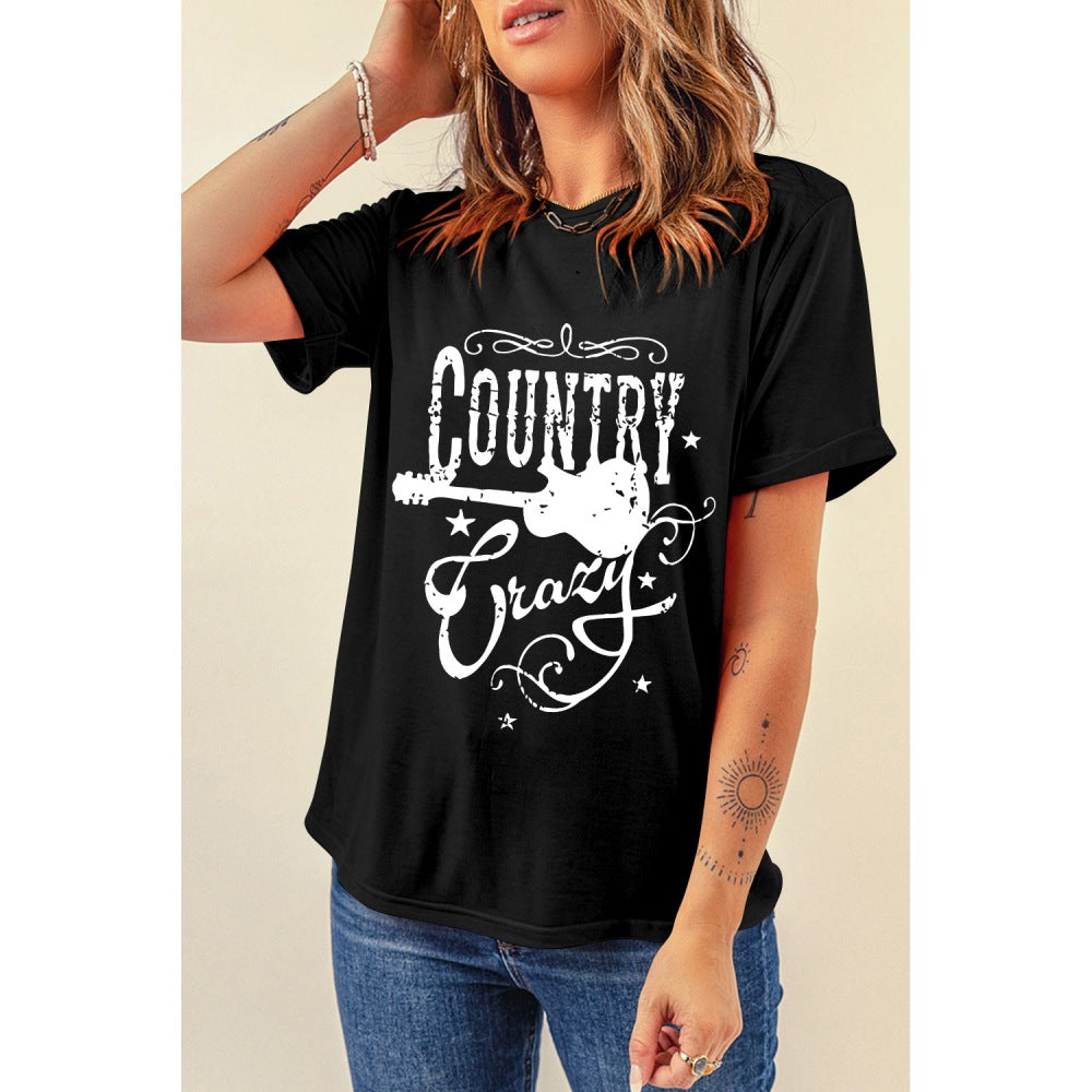 Sugar & Lace Womens Black Country T-Shirt