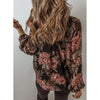 Sugar & Lace Womens Black Floral Blouse