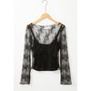 Sugar & Lace Womens Black Lace Blouse