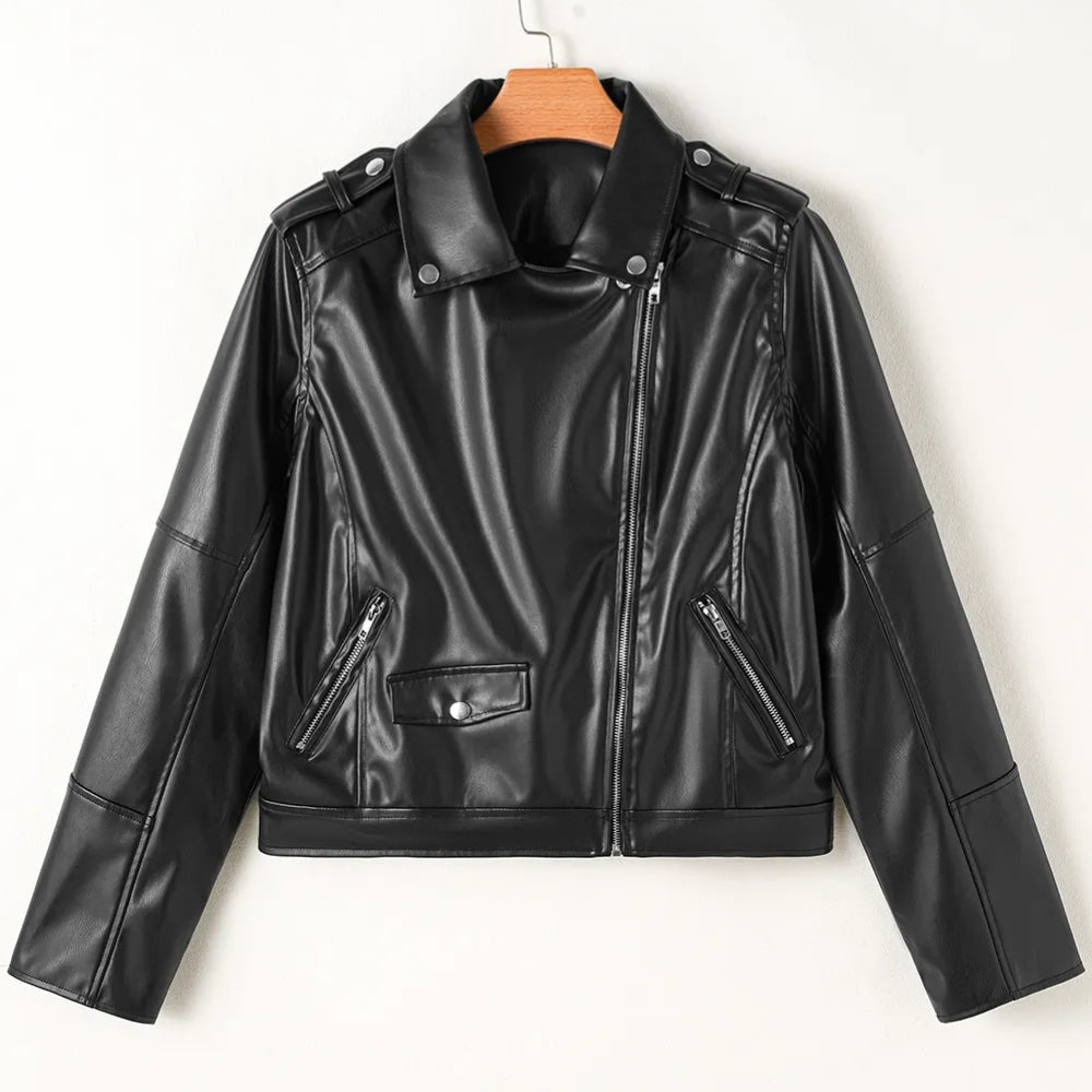 Sugar & Lace Womens Black Leather Jacket