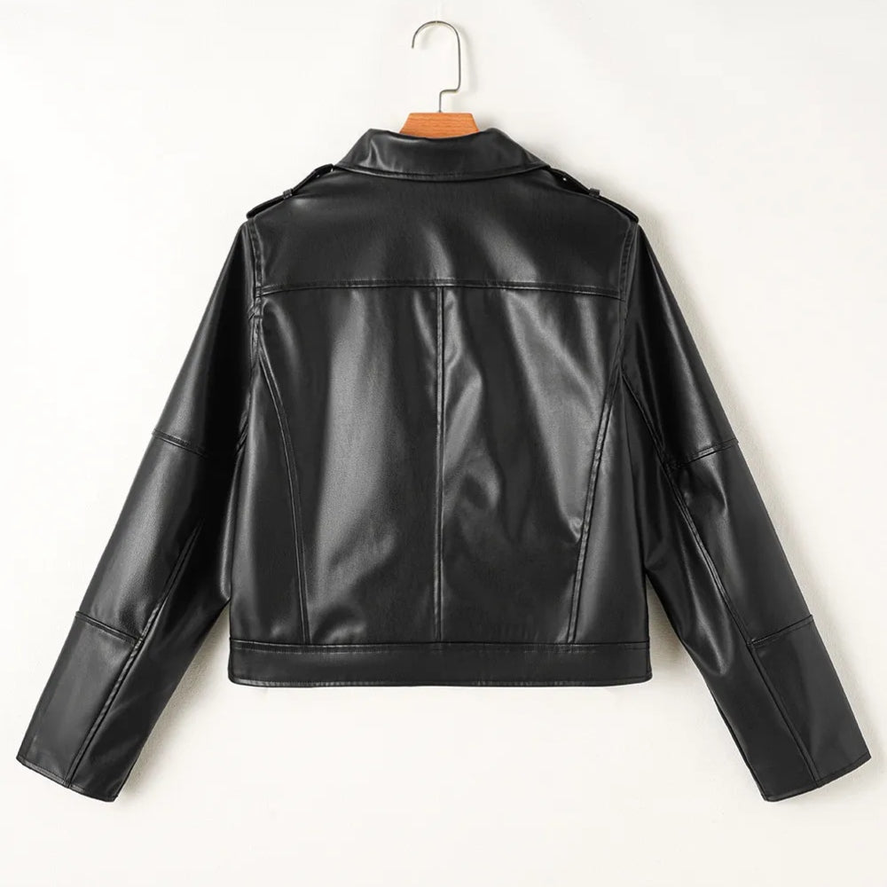 Sugar & Lace Womens Black Leather Jacket