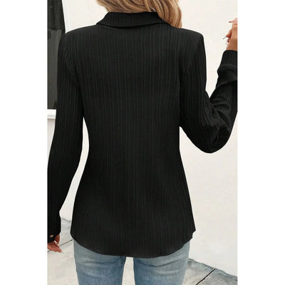 Sugar & Lace Womens Black Textured Blouse