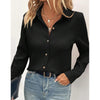 Sugar & Lace Womens Black Textured Blouse