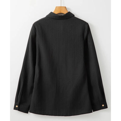 Sugar & Lace Womens Black Textured Blouse