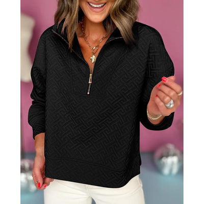 Sugar & Lace Womens Black Textured Sweatshirt