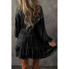 Sugar & Lace Womens Black Tiered Ruffled Dress