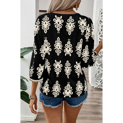 Sugar & Lace Womens Black Vintage Blouse