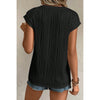 Sugar & Lace Womens Black Wavy Blouse