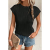 Sugar & Lace Womens Black Wavy Blouse