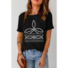 Sugar & Lace Womens Black Western T-Shirt