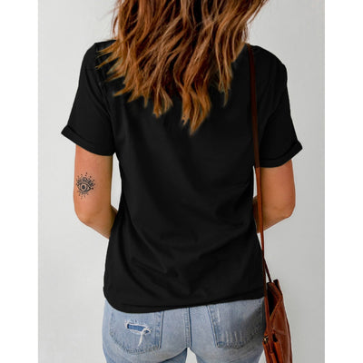 Sugar & Lace Womens Black Western T-Shirt