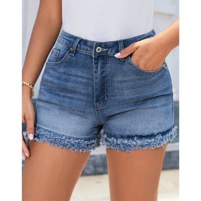 Sugar & Lace Womens Blue Raw Hem Shorts