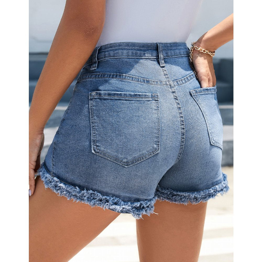 Sugar & Lace Womens Blue Raw Hem Shorts