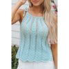 Sugar & Lace Womens Blue Tied Shoulder Blouse