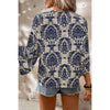 Sugar & Lace Womens Blue Vintage Flower Blouse