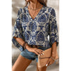 Sugar & Lace Womens Blue Vintage Flower Blouse