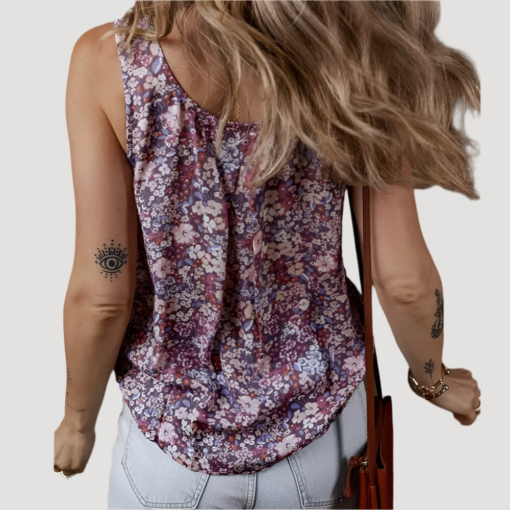 Sugar & Lace Womens Boho Floral Tank Top