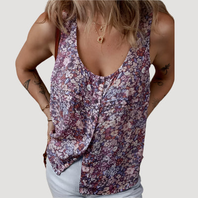 Sugar & Lace Womens Boho Floral Tank Top