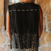 Sugar & Lace Womens Buck-stitch Fringe Vest Black - SLV2094-BLK