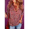 Sugar & Lace Womens Burgundy Floral Print Blouse