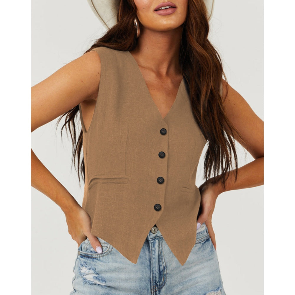 Sugar & Lace Womens Chestnut Suit Vest