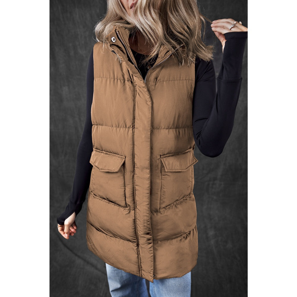 Sugar & Lace Womens Coffee Longline Vest